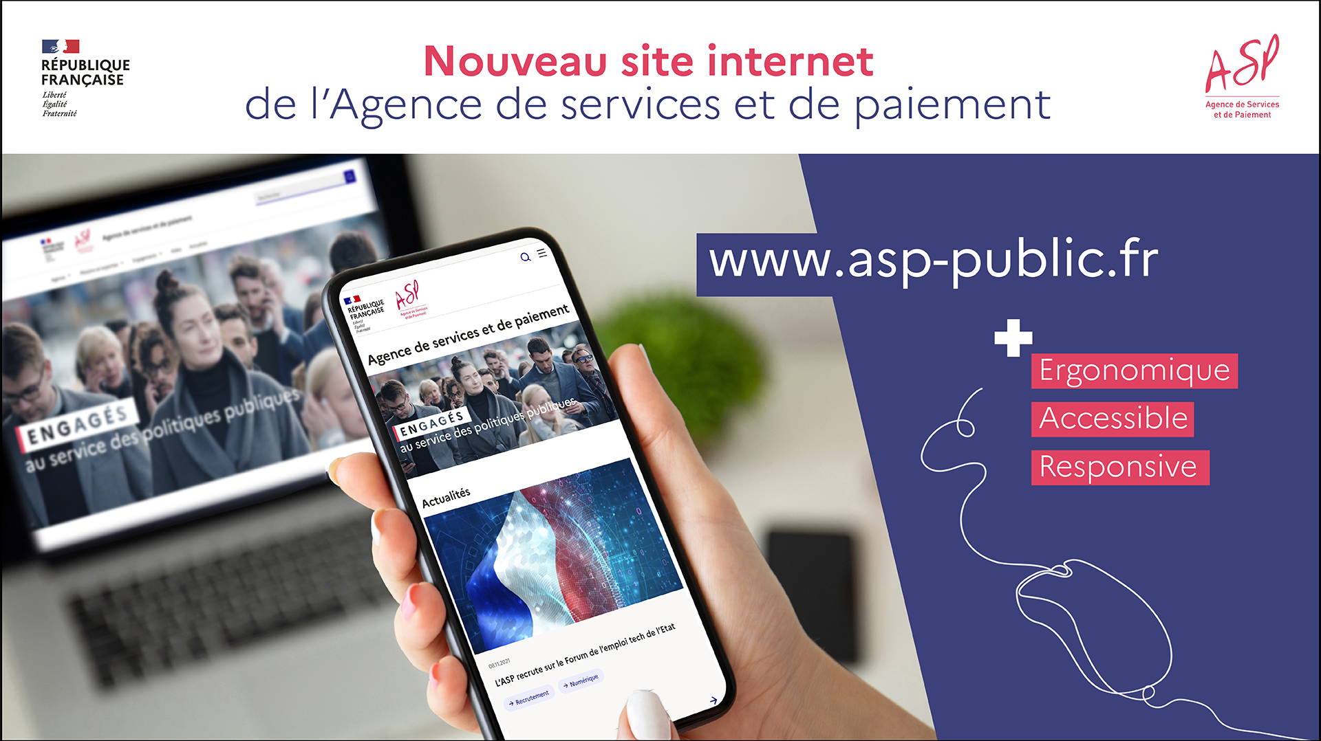 Visuel de la campagne de communication - Lancement du site internet de l'ASP