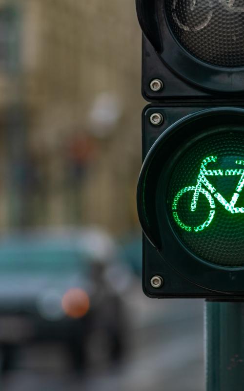 Feu vert de circulation pour les vélos
